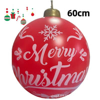 HKM-987411 60cm PVC Inflatable Christmas Ball Ornament for Holiday Decor and Party Decoration