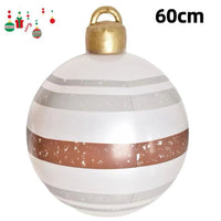 HKM-987411 60cm PVC Inflatable Christmas Ball Ornament for Holiday Decor and Party Decoration