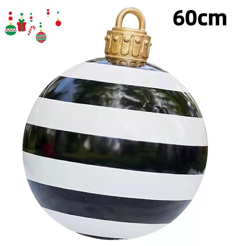 HKM-987411 60cm PVC Inflatable Christmas Ball Ornament for Holiday Decor and Party Decoration