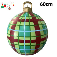 HKM-987411 60cm PVC Inflatable Christmas Ball Ornament for Holiday Decor and Party Decoration