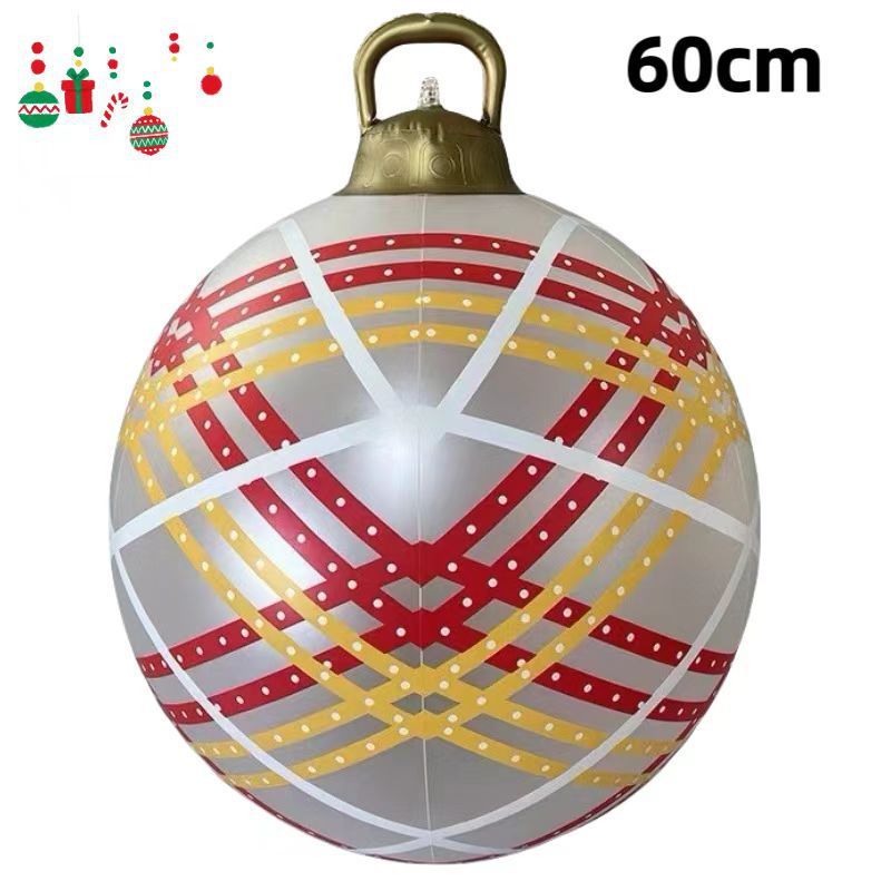 HKM-987411 60cm PVC Inflatable Christmas Ball Ornament for Holiday Decor and Party Decoration