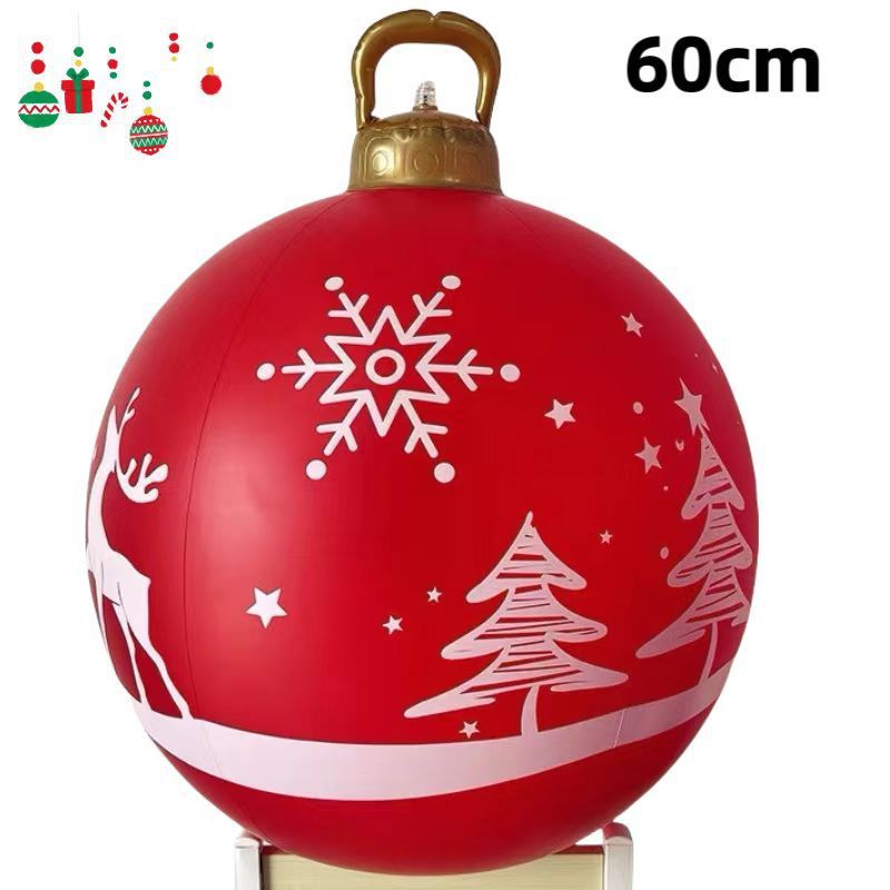 HKM-987411 60cm PVC Inflatable Christmas Ball Ornament for Holiday Decor and Party Decoration