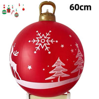 HKM-987411 60cm PVC Inflatable Christmas Ball Ornament for Holiday Decor and Party Decoration