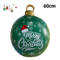 HKM-987411 60cm PVC Inflatable Christmas Ball Ornament for Holiday Decor and Party Decoration