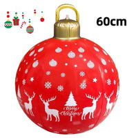 HKM-987411 60cm PVC Inflatable Christmas Ball Ornament for Holiday Decor and Party Decoration