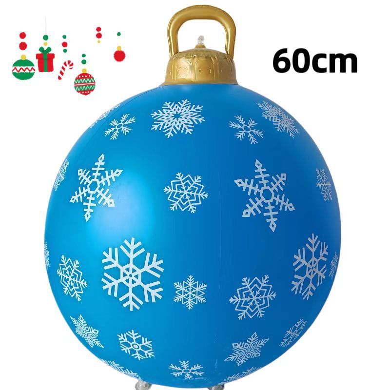 HKM-987411 60cm PVC Inflatable Christmas Ball Ornament for Holiday Decor and Party Decoration