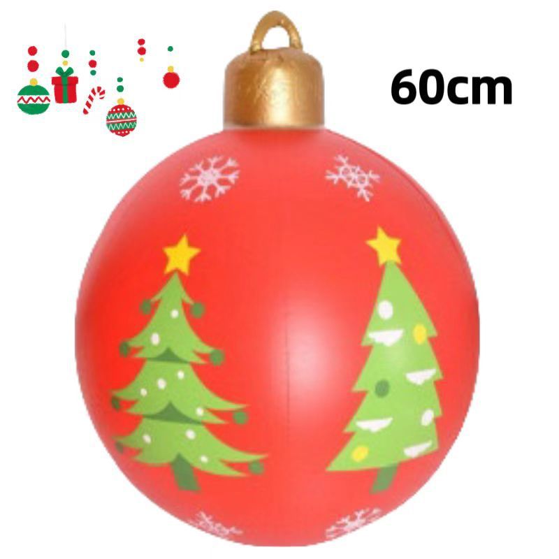 HKM-987411 60cm PVC Inflatable Christmas Ball Ornament for Holiday Decor and Party Decoration