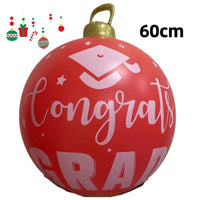 HKM-987411 60cm PVC Inflatable Christmas Ball Ornament for Holiday Decor and Party Decoration