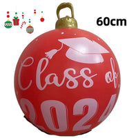 HKM-987411 60cm PVC Inflatable Christmas Ball Ornament for Holiday Decor and Party Decoration