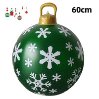 HKM-987411 60cm PVC Inflatable Christmas Ball Ornament for Holiday Decor and Party Decoration