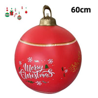 HKM-987411 60cm PVC Inflatable Christmas Ball Ornament for Holiday Decor and Party Decoration