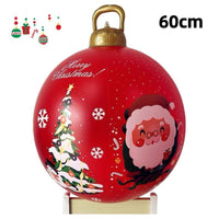 HKM-987411 60cm PVC Inflatable Christmas Ball Ornament for Holiday Decor and Party Decoration