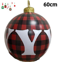 HKM-987411 60cm PVC Inflatable Christmas Ball Ornament for Holiday Decor and Party Decoration