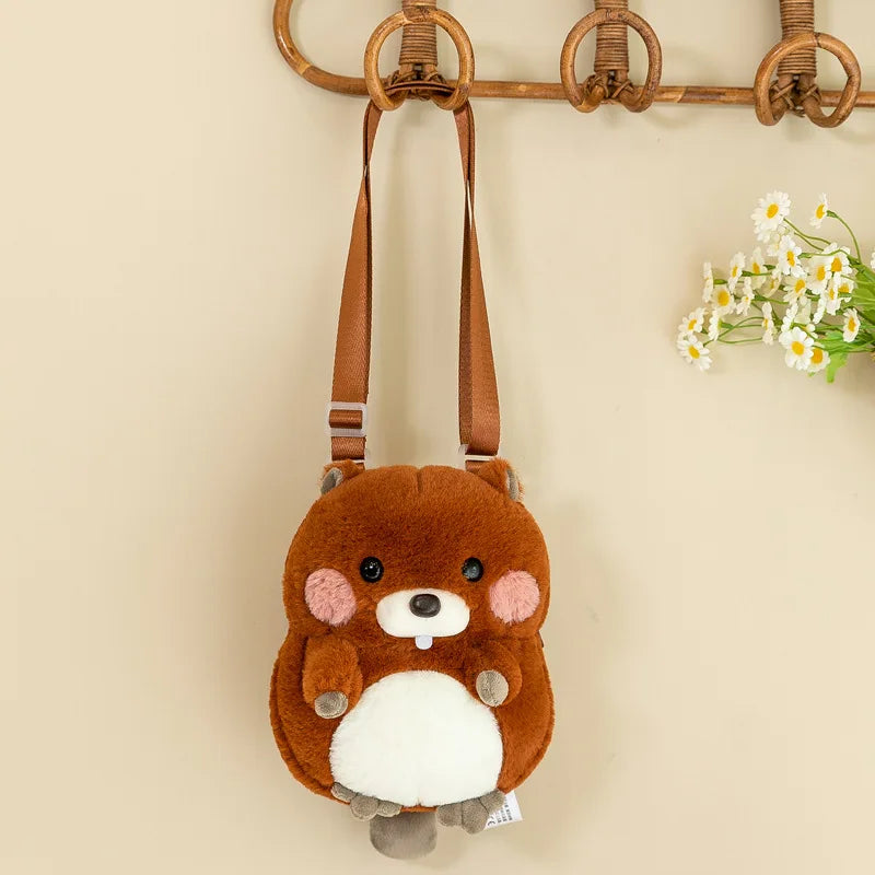KTX-987539 Hamster Plush Backpack 2-in-1 Soft Stuffed Animal and Pouch for Kids Ages 2 to 14 Years