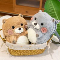 HKM-987539 Hamster Plush Backpack 2-in-1 Soft Stuffed Animal and Pouch for Kids Ages 2 to 14 Years
