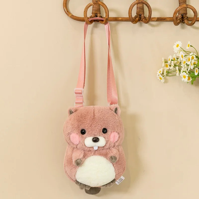KTX-987539 Hamster Plush Backpack 2-in-1 Soft Stuffed Animal and Pouch for Kids Ages 2 to 14 Years