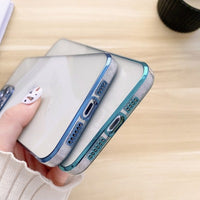 HKM-987539 Transparent Electroplated Shockproof TPU Phone Case for iPhone 11, iPhone 12 Series, and More