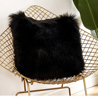 HKM-987667 Simple Modern 40x40cm Black Plush Pillowcase in Soft Chemical Fiber