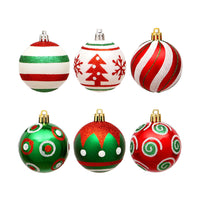 HKM-987731 Electroplated Hand-Painted Plastic Christmas Tree Decoration Balls - 30-Pack, 6CM