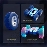 HKM-987859 Remote Control 2.4GHz Stunt Car with 360 Degree Rotation and Lights - Off-Road Drift Vehicle for Ages 5 and Up