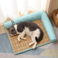 HKM-987987 Summer Cooling Mats Cat Bed Dog Bed Dog Sofa Pet Mats Cat House Ice Pad Dog Sleeping Mats Cool Cold Bamboo Fiber Cat Bed