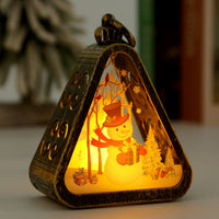 HKM-988051 Retro Electric Candle Lamp Christmas Decorations – White and Bronze Designs with UV Printing