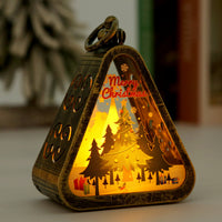HKM-988051 Retro Electric Candle Lamp Christmas Decorations – White and Bronze Designs with UV Printing