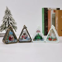 HKM-988051 Retro Electric Candle Lamp Christmas Decorations – White and Bronze Designs with UV Printing