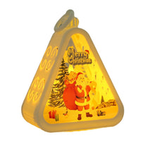 HKM-988051 Retro Electric Candle Lamp Christmas Decorations – White and Bronze Designs with UV Printing