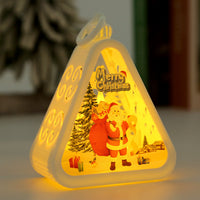 HKM-988051 Retro Electric Candle Lamp Christmas Decorations – White and Bronze Designs with UV Printing