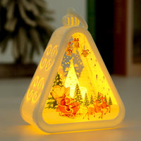HKM-988051 Retro Electric Candle Lamp Christmas Decorations – White and Bronze Designs with UV Printing