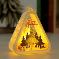 HKM-988051 Retro Electric Candle Lamp Christmas Decorations – White and Bronze Designs with UV Printing