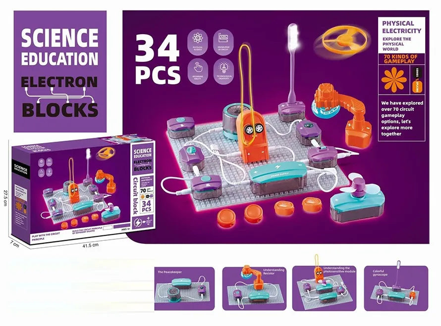HKM-988115 Educational STEM Circuit Toy for Kids - DIY Electronic Module Kit