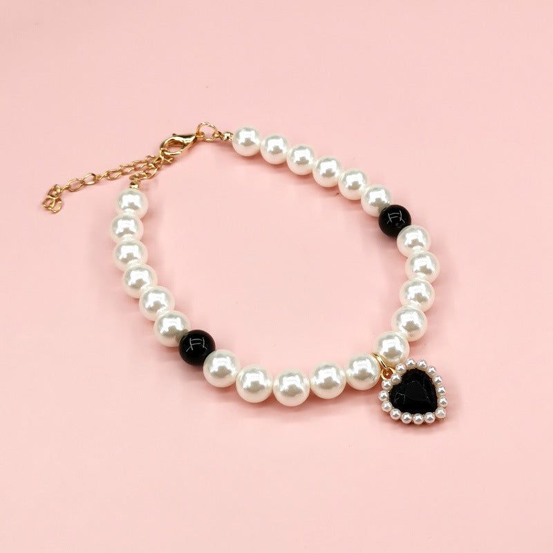 HKM-988115 Pet Love Necklace for Cats - Red, Pink, or Black Bead Style, Custom Fit for Small to Large Cats