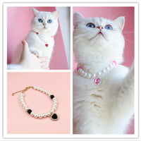 HKM-988115 Pet Love Necklace for Cats - Red, Pink, or Black Bead Style, Custom Fit for Small to Large Cats