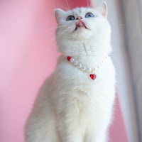 HKM-988115 Pet Love Necklace for Cats - Red, Pink, or Black Bead Style, Custom Fit for Small to Large Cats