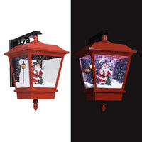 HKM-988243 Red LED Christmas Wall Lamp with Santa Claus and Snowfall Effect