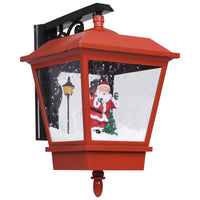 HKM-988243 Red LED Christmas Wall Lamp with Santa Claus and Snowfall Effect