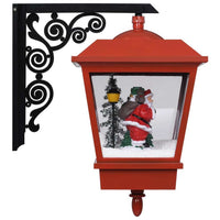 HKM-988243 Red LED Christmas Wall Lamp with Santa Claus and Snowfall Effect
