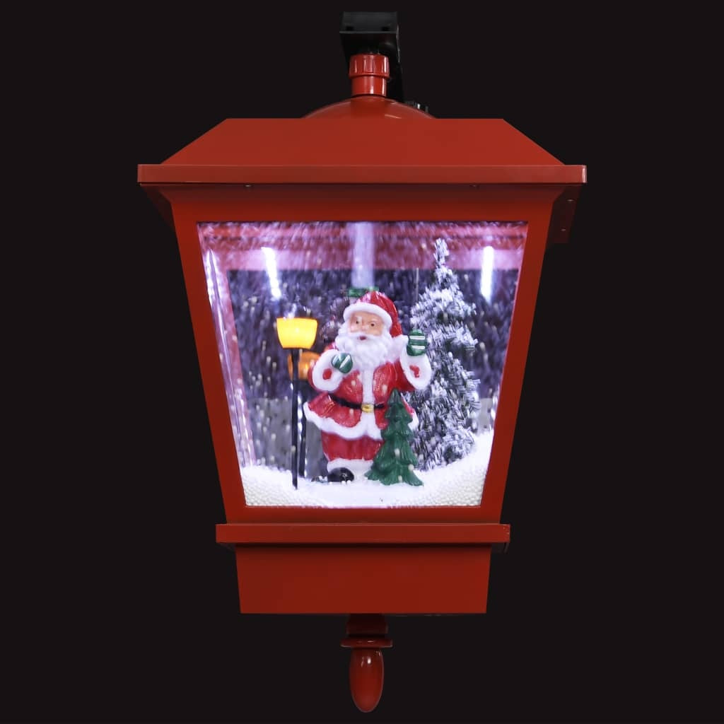 HKM-988243 Red LED Christmas Wall Lamp with Santa Claus and Snowfall Effect