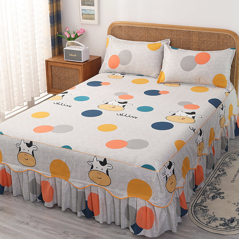 HKM-988243 Solid Color Simmons Protective Bedspread for Single Bed - 2.8 m Tie Dye Polyester Cover