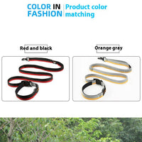 HKM-988563 Adjustable Nylon Dog Walking Traction Belt - Explosive Proof Pet Running Hand Rope in Red/Yellow, 167CM to 228CM Length