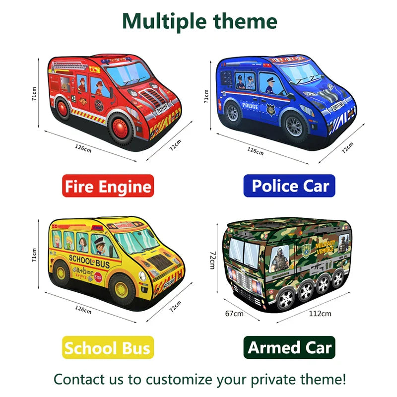 KTX-988691 Military Vehicle Pop-Up Play Tent for Kids – Indoor/Outdoor Folding Toy House for Ages 2-13