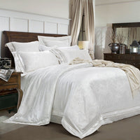 HKM-988755 Elegant Cotton Satin Jacquard Four-Piece Wedding Quilt Cover Set