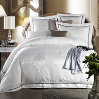 HKM-988755 Elegant Cotton Satin Jacquard Four-Piece Wedding Quilt Cover Set