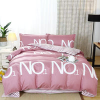 HKM-988755 Washed Cotton Four-Piece Bedding Set with Bed Cover and Pillowcases in Various Sizes