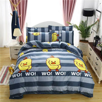 HKM-988755 Washed Cotton Four-Piece Bedding Set with Bed Cover and Pillowcases in Various Sizes