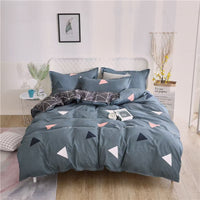 HKM-988755 Washed Cotton Four-Piece Bedding Set with Bed Cover and Pillowcases in Various Sizes