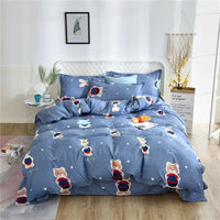 HKM-988755 Washed Cotton Four-Piece Bedding Set with Bed Cover and Pillowcases in Various Sizes