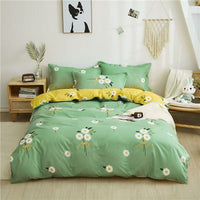HKM-988755 Washed Cotton Four-Piece Bedding Set with Bed Cover and Pillowcases in Various Sizes